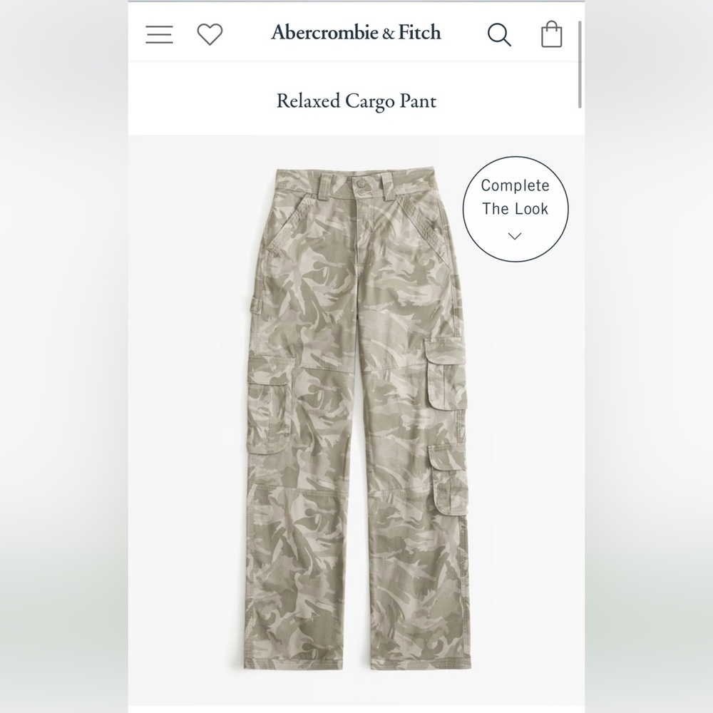 ABERCROMBIE RELAXED CAMO PANT COLOR: GREEN CARGO Size 31/12Long